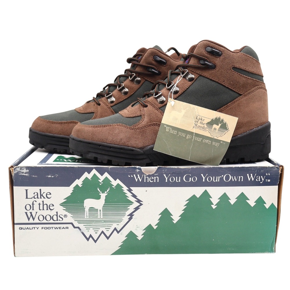 Lake of the Woods Hiking Boots Mens 11 Vintage Brown Leather Gorpcore 7700